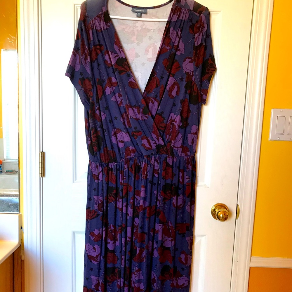 Blue and purple floral dress